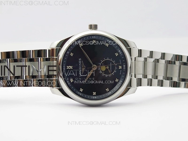 Master Moonphase SS APSF 1:1 Best Edition Blue Diamonds Dial on SS Bracelet AL899