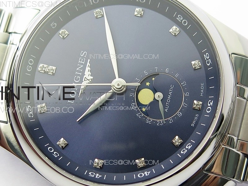 Master Moonphase SS APSF 1:1 Best Edition Blue Diamonds Dial on SS Bracelet AL899
