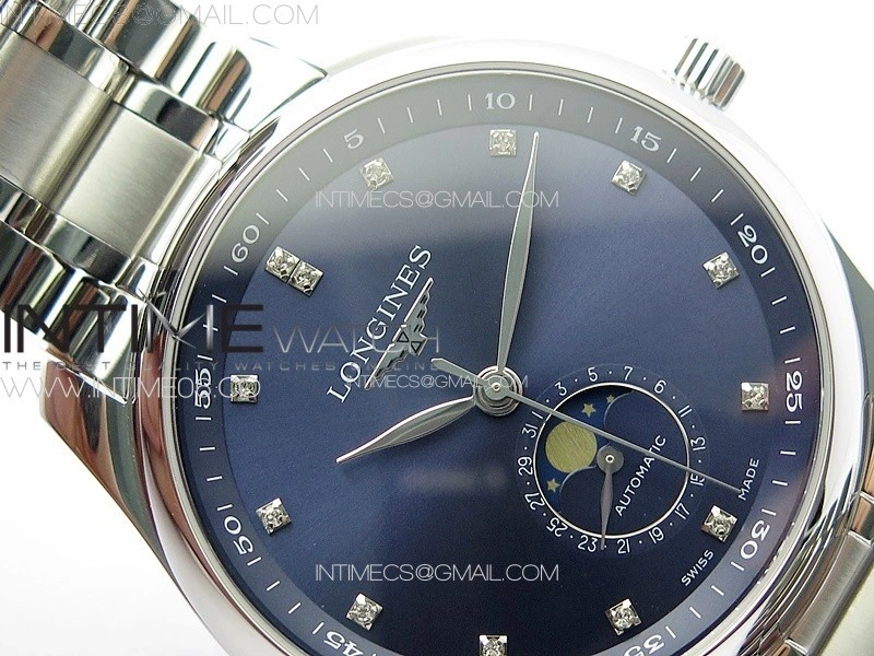 Master Moonphase SS APSF 1:1 Best Edition Blue Diamonds Dial on SS Bracelet AL899