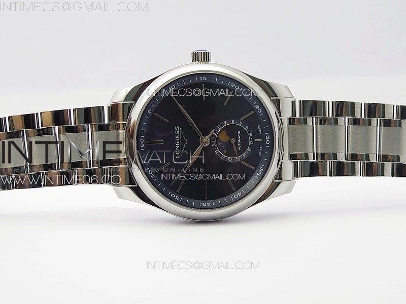 Master Moonphase SS APSF 1:1 Best Edition Blue Sticks Dial on SS Bracelet AL899