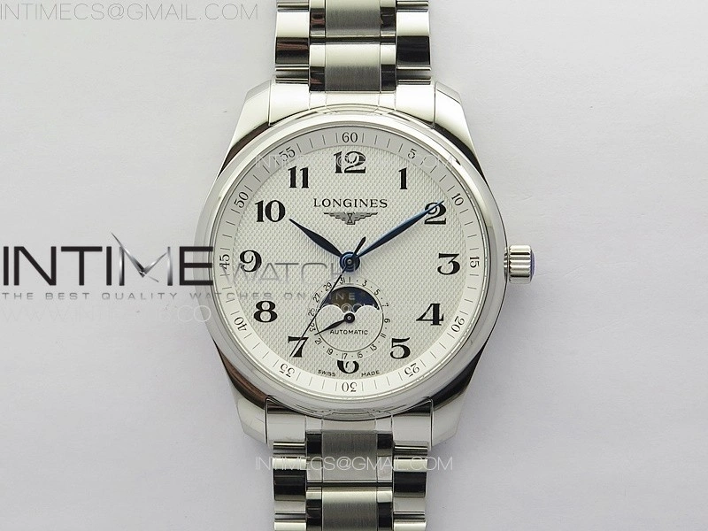 Master Moonphase SS APSF 1:1 Best Edition White Numeral Dial on SS Bracelet AL899