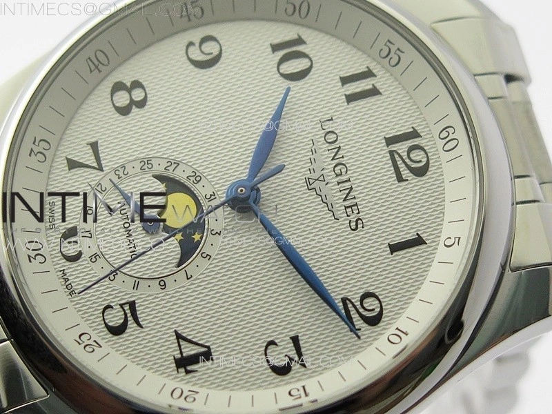 Master Moonphase SS APSF 1:1 Best Edition White Numeral Dial on SS Bracelet AL899