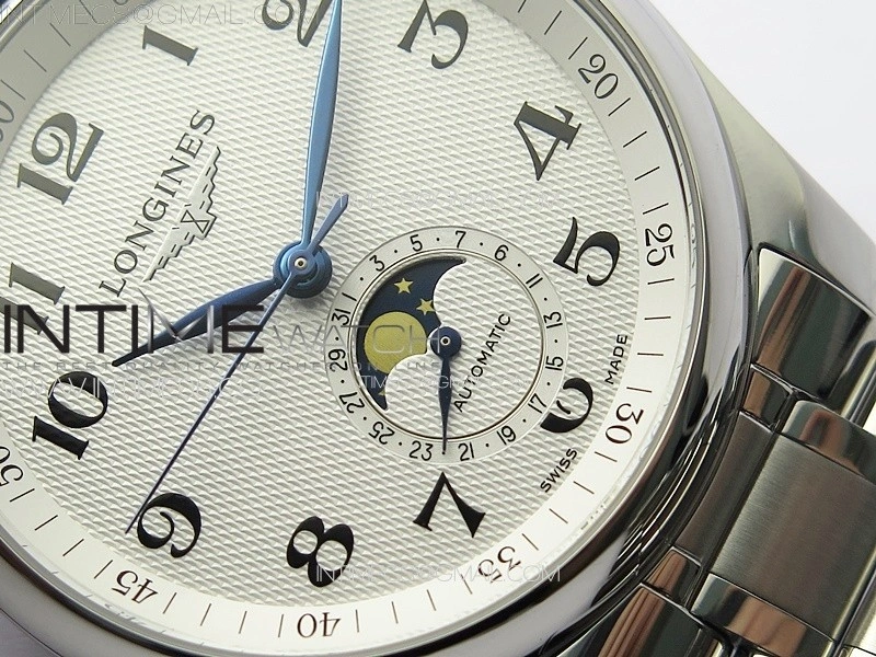 Master Moonphase SS APSF 1:1 Best Edition White Numeral Dial on SS Bracelet AL899