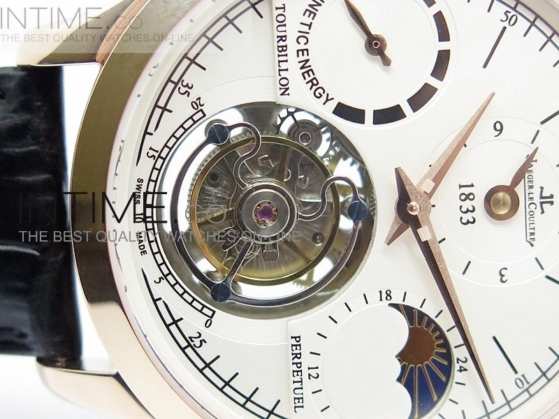 Master Tourbillion RG White Dial on Black Leather Strap