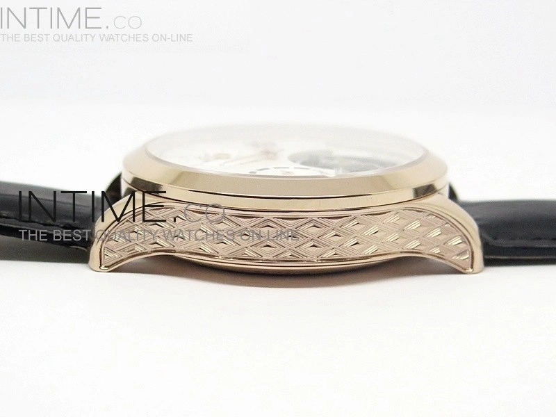 Master Tourbillion RG White Dial on Black Leather Strap
