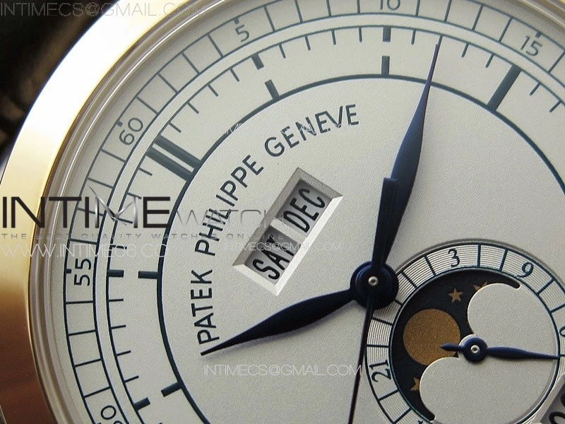 Annual Calendar Moonphase 5396 RG PPF 1:1 Best Edition White Blue Dial on Brown Leather Strap A324