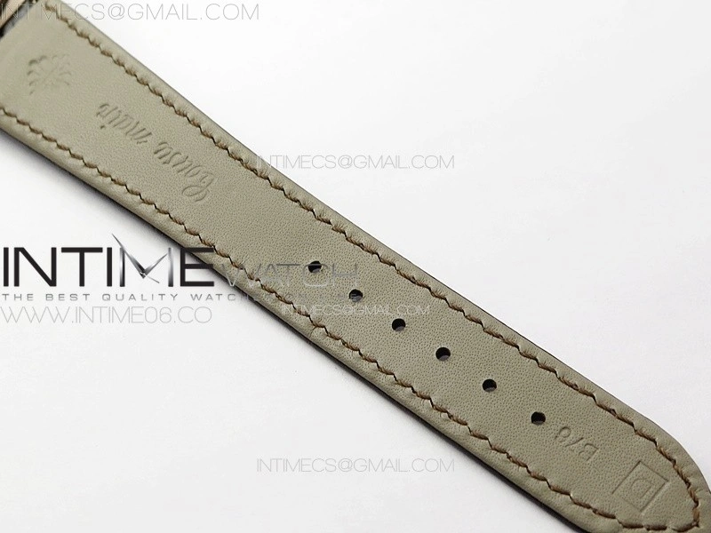 Annual Calendar Moonphase 5396 RG PPF 1:1 Best Edition White Blue Dial on Brown Leather Strap A324