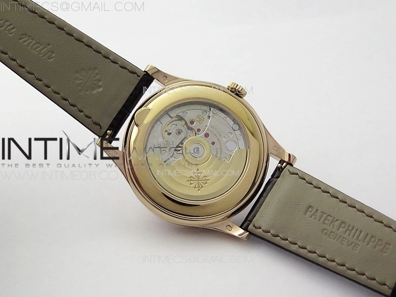 Annual Calendar Moonphase 5396 RG PPF 1:1 Best Edition White Blue Dial on Brown Leather Strap A324