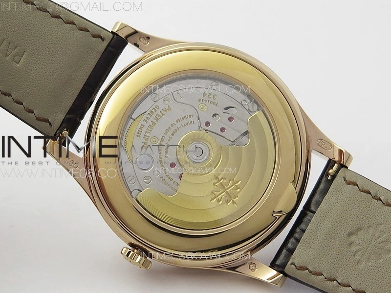 Annual Calendar Moonphase 5396 RG PPF 1:1 Best Edition White Blue Dial on Brown Leather Strap A324