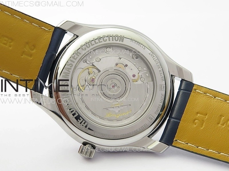 Master Moonphase SS APSF 1:1 Best Edition Blue Diamonds Dial on Blue Leather Strap AL899