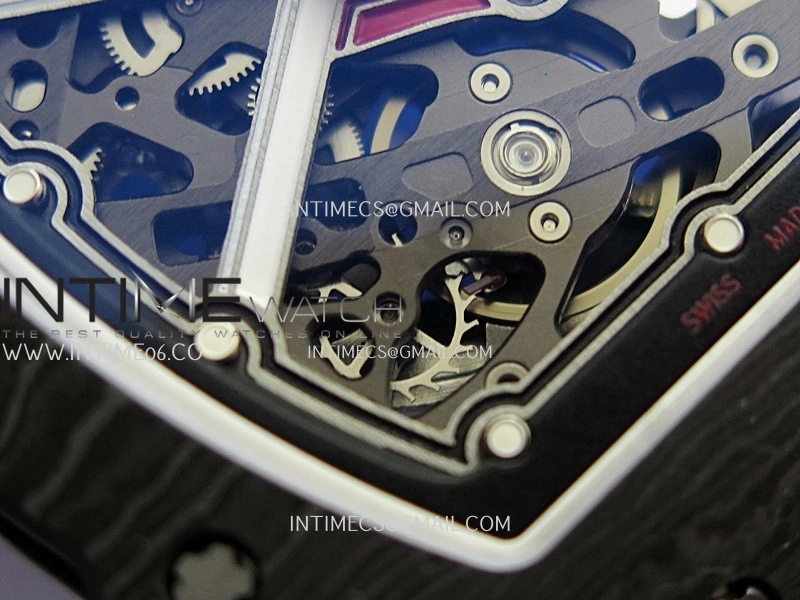 RM67-02 France Black NTPT Umi Office 1:1 Blue Red White Skeleton Dial On Blue Nylon Strap CRMA7 Clone V2
