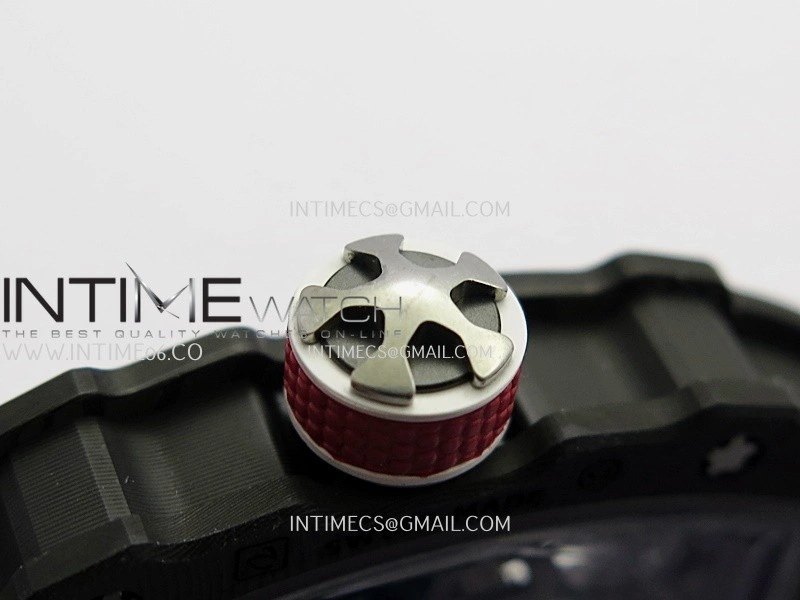 RM67-02 France Black NTPT Umi Office 1:1 Blue Red White Skeleton Dial On Blue Nylon Strap CRMA7 Clone V2