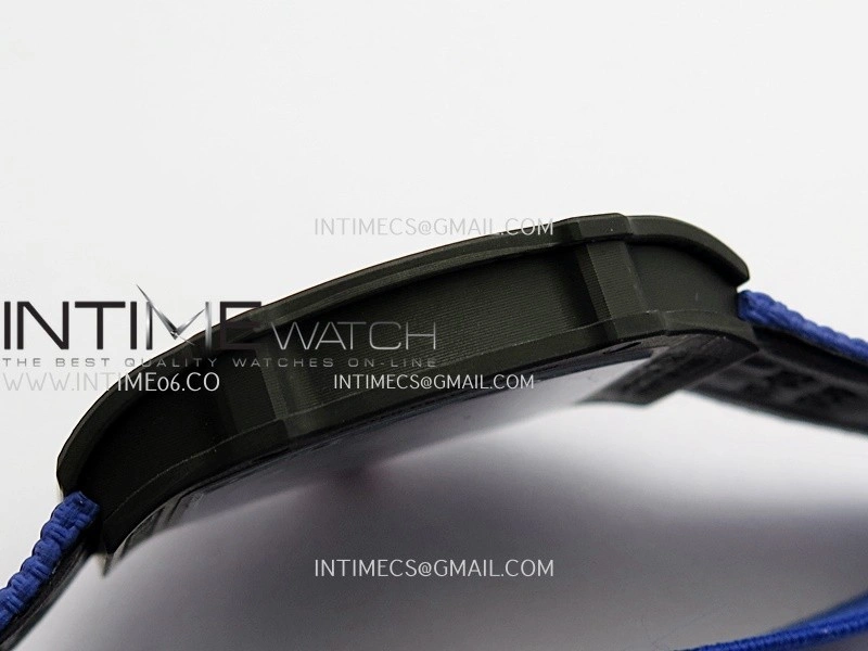 RM67-02 France Black NTPT Umi Office 1:1 Blue Red White Skeleton Dial On Blue Nylon Strap CRMA7 Clone V2