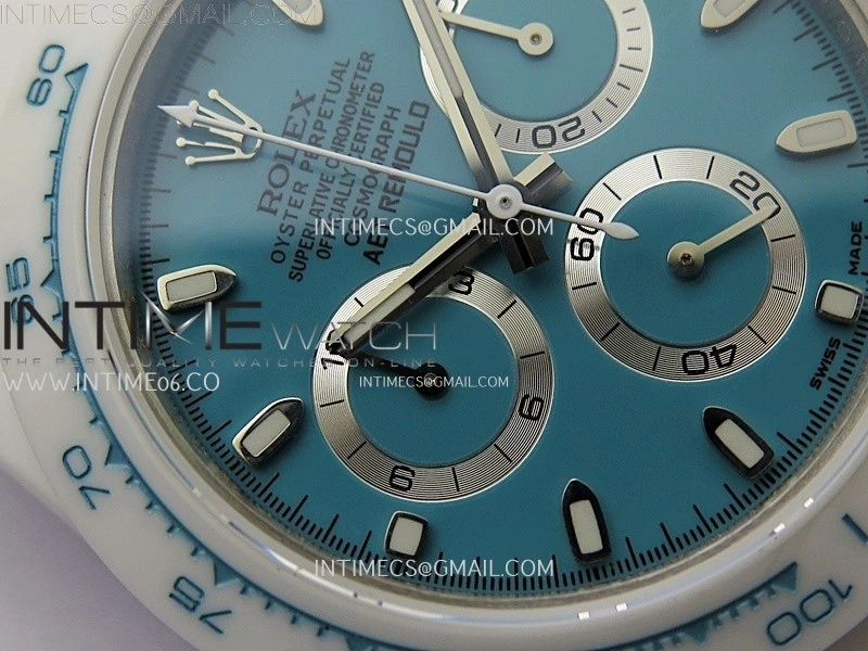 Daytona AET White Solid Nano Ceramic Case and Bracelet N6F 1:1 Best Edition Abu Dhabi Blue Dial On DD4801