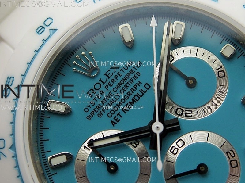 Daytona AET White Solid Nano Ceramic Case and Bracelet N6F 1:1 Best Edition Abu Dhabi Blue Dial On DD4801