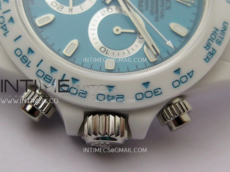Daytona AET White Solid Nano Ceramic Case and Bracelet N6F 1:1 Best Edition Abu Dhabi Blue Dial On DD4801