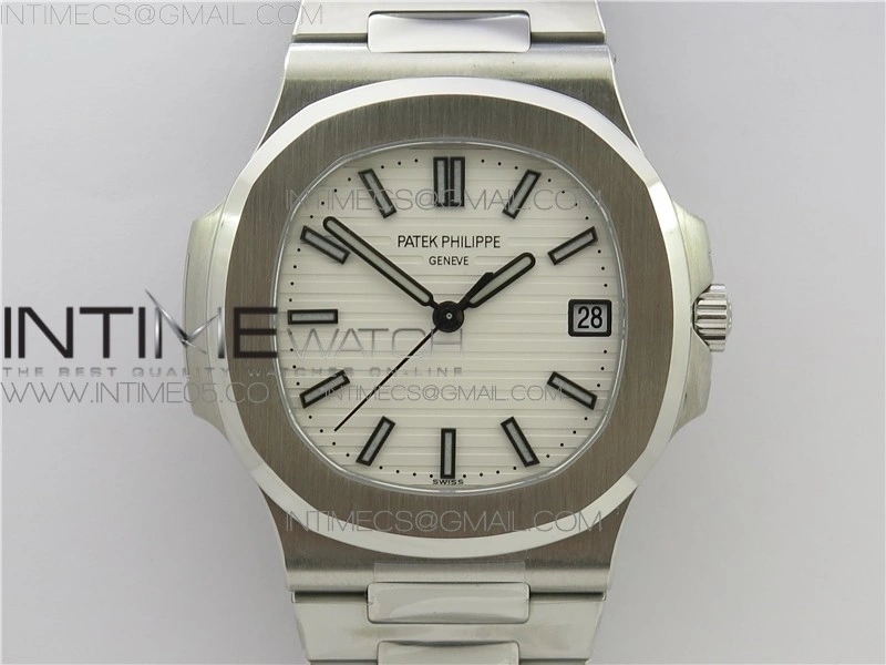 Nautilus 5711 1A GRF Best Edition White Textured Dial on SS Bracelet A324 V2
