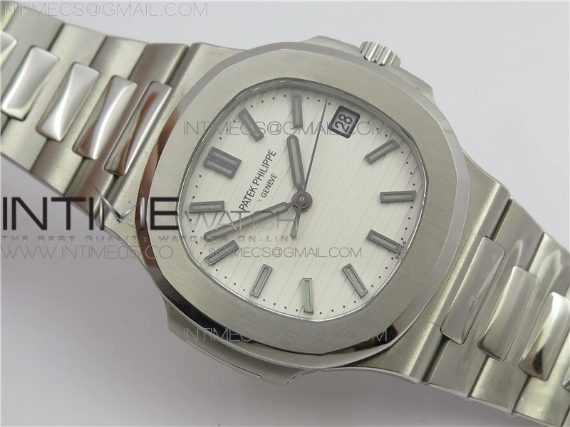 Nautilus 5711 1A GRF Best Edition White Textured Dial on SS Bracelet A324 V2