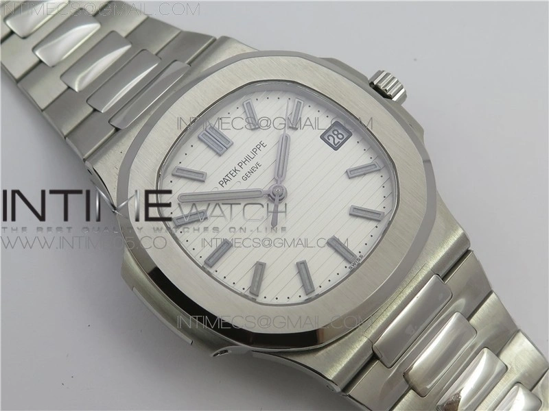 Nautilus 5711 1A GRF Best Edition White Textured Dial on SS Bracelet A324 V2