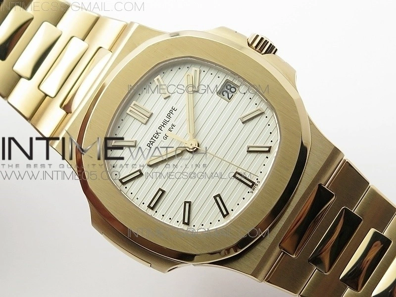 Nautilus 5711 1R PPF V4 1:1 Best Edition White Textured Dial on RG Bracelet 324CS