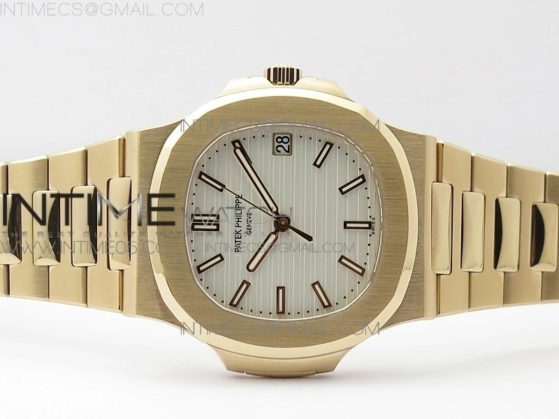 Nautilus 5711 1R PPF V4 1:1 Best Edition White Textured Dial on RG Bracelet 324CS