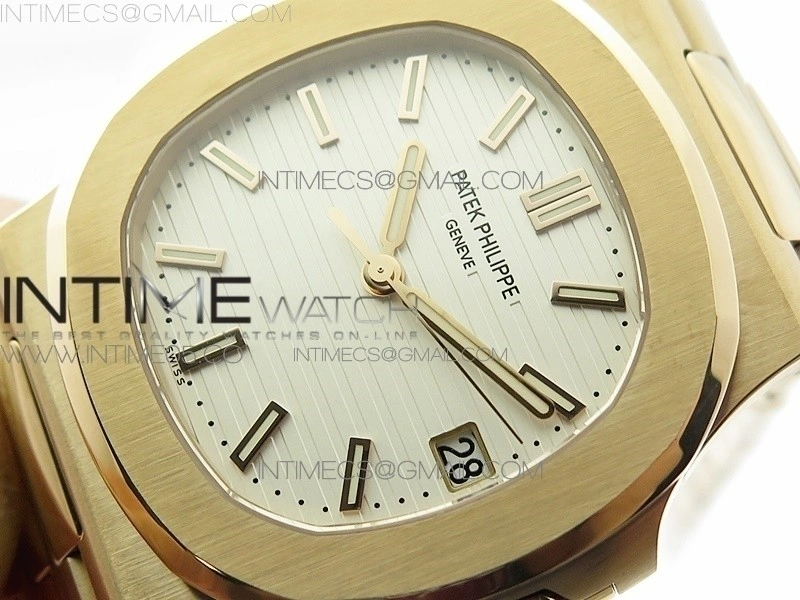 Nautilus 5711 1R PPF V4 1:1 Best Edition White Textured Dial on RG Bracelet 324CS