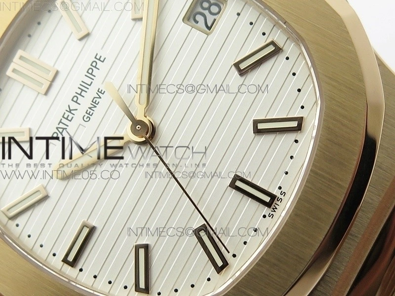 Nautilus 5711 1R PPF V4 1:1 Best Edition White Textured Dial on RG Bracelet 324CS