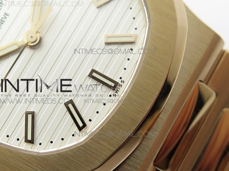 Nautilus 5711 1R PPF V4 1:1 Best Edition White Textured Dial on RG Bracelet 324CS