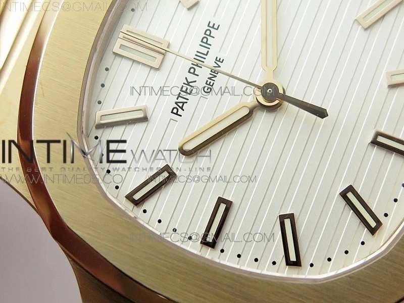Nautilus 5711 1R PPF V4 1:1 Best Edition White Textured Dial on RG Bracelet 324CS