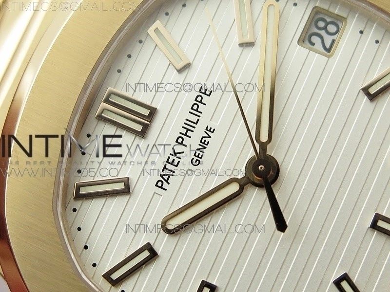 Nautilus 5711 1R PPF V4 1:1 Best Edition White Textured Dial on RG Bracelet 324CS
