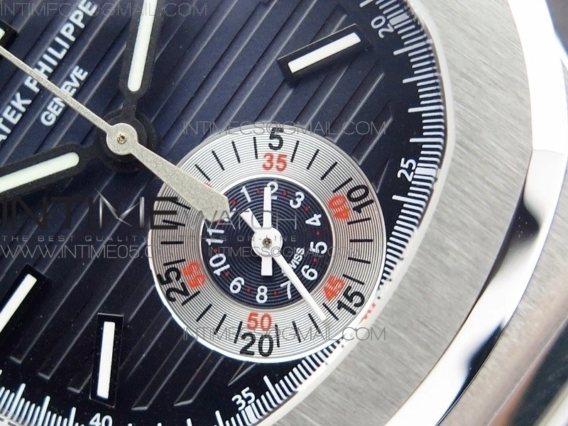 Nautilus 5980 SS 3KF Best Edition Blue Dial on Black Leather Strap A7750