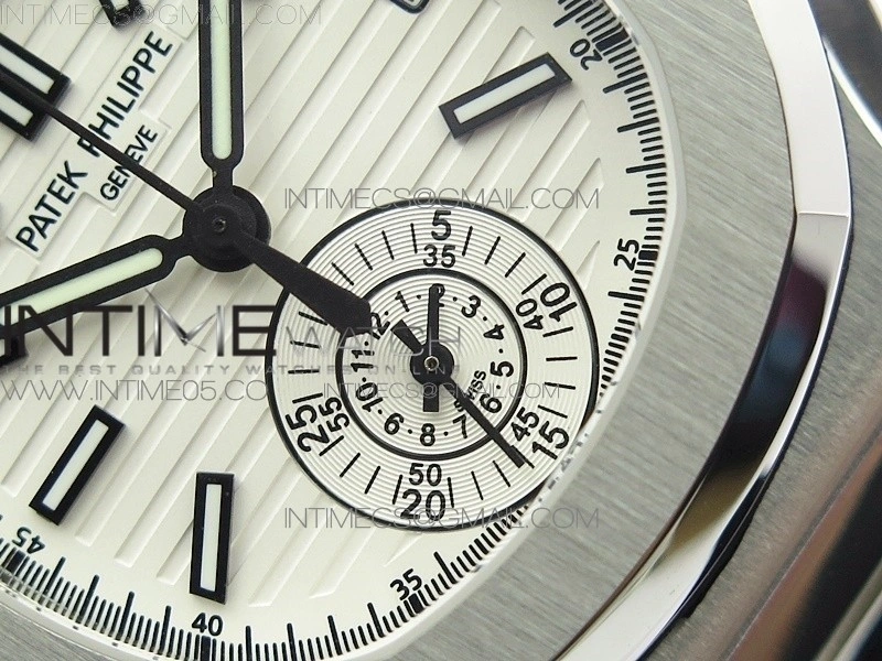 Nautilus 5980 SS 3KF Best Edition White Dial on Black Leather Strap A7750