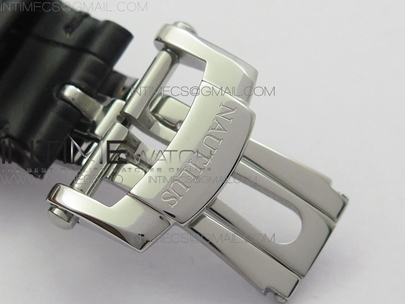 Nautilus 5980 SS 3KF Best Edition White Dial on Black Leather Strap A7750