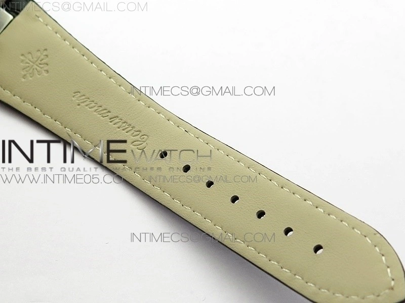 Nautilus 5980 SS 3KF Best Edition White Dial on Black Leather Strap A7750