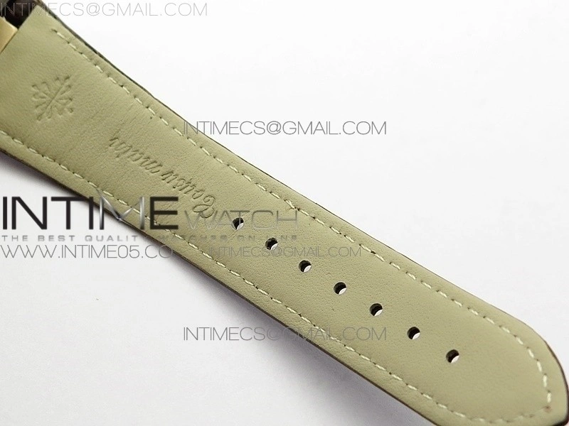 Nautilus 5980 SS RG 3KF Best Edition Blue Dial on Brown Leather Strap A7750