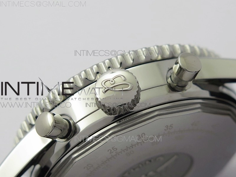Navitimer 1 41mm SS B50 Black Dial on Black Leather Strap A7750