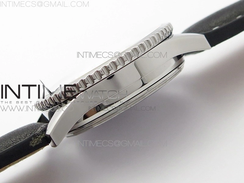 Navitimer 1 41mm SS B50 Black Dial on Black Leather Strap A7750