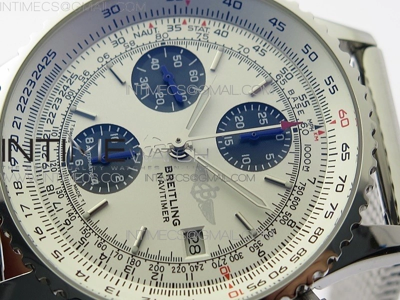 Navitimer 1 41mm SS B50 White Dial Black Subdial on SS Bracelet A7750