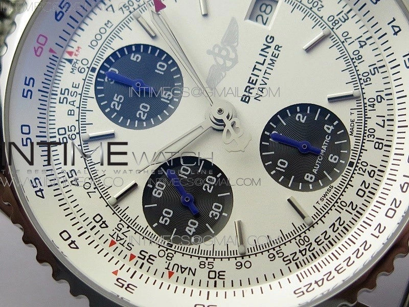 Navitimer 1 41mm SS B50 White Dial Black Subdial on SS Bracelet A7750
