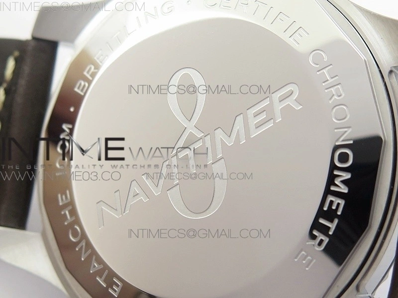 Navitimer 8 A17314 SS ZF 1:1 Best Edition Black dial On black leather strap A2824