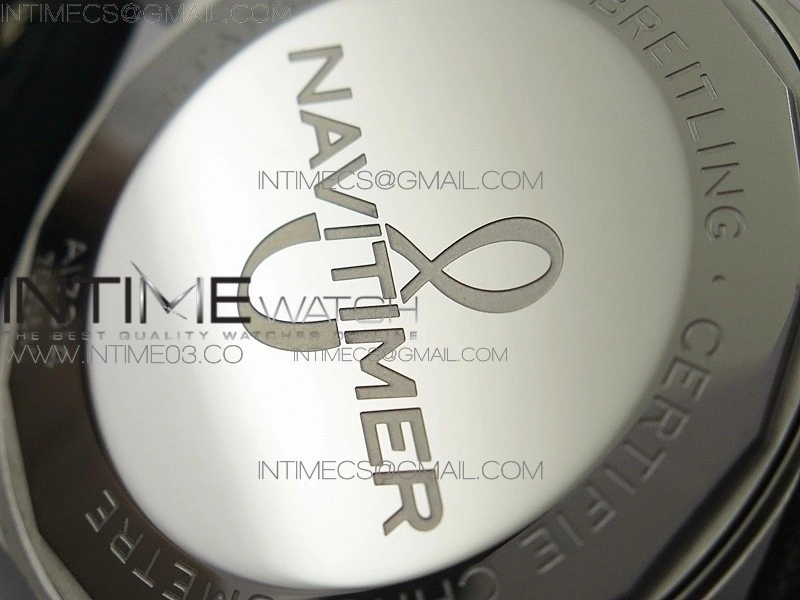 Navitimer 8 A17314 SS ZF 1:1 Best Edition Black dial On black leather strap A2824