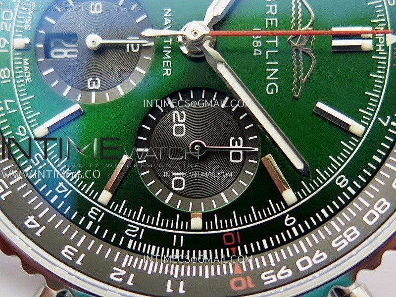 Navitimer B01 43mm SS B50 Best Edition Green Dial On SS Bracelet A7750