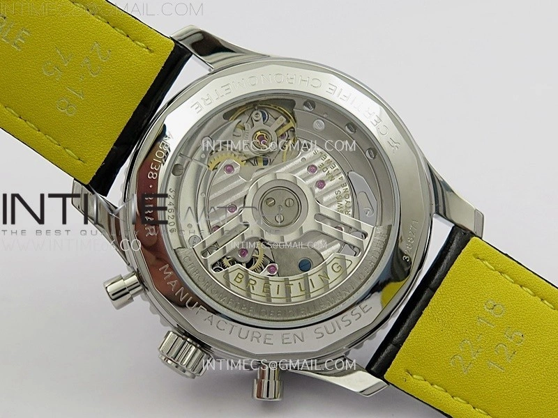 Navitimer B01 43mm SS B50 Best Edition sGreen Dial On Black Leather Strap A7750