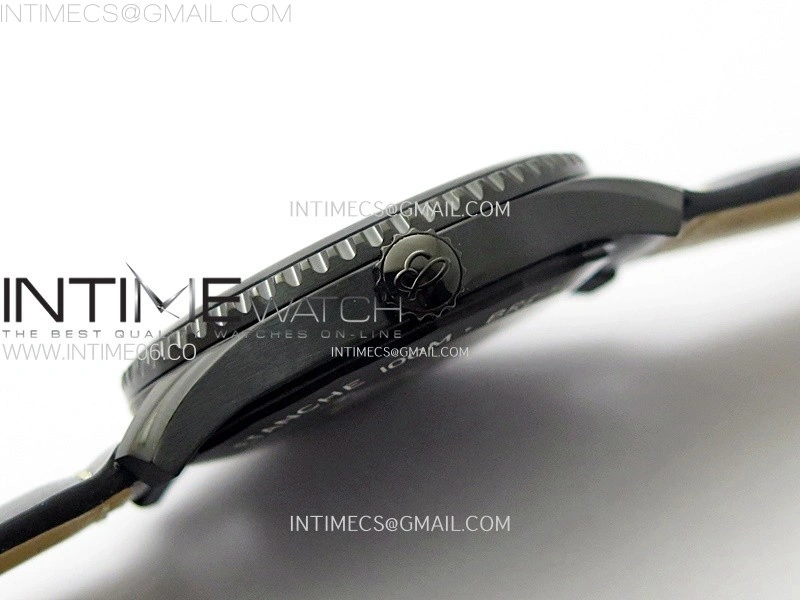 Navitimer8 A17314 DLC TF 1:1 Best Edition Black dial On black leather strap A2824