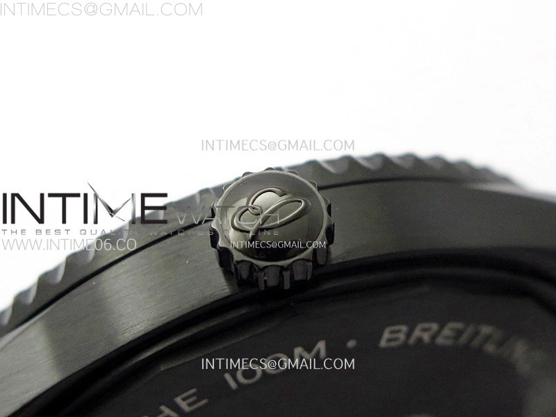 Navitimer8 A17314 DLC TF 1:1 Best Edition Black dial On black leather strap A2824