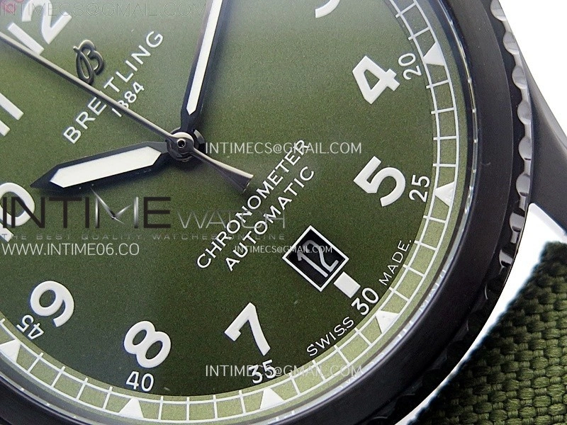 Navitimer8 A17314 DLC TF 1:1 Best Edition Green dial On Green Leather Strap A2824