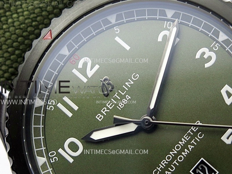 Navitimer8 A17314 DLC TF 1:1 Best Edition Green dial On Green Leather Strap A2824