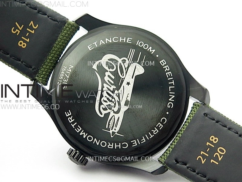 Navitimer8 A17314 DLC TF 1:1 Best Edition Green dial On Green Leather Strap A2824