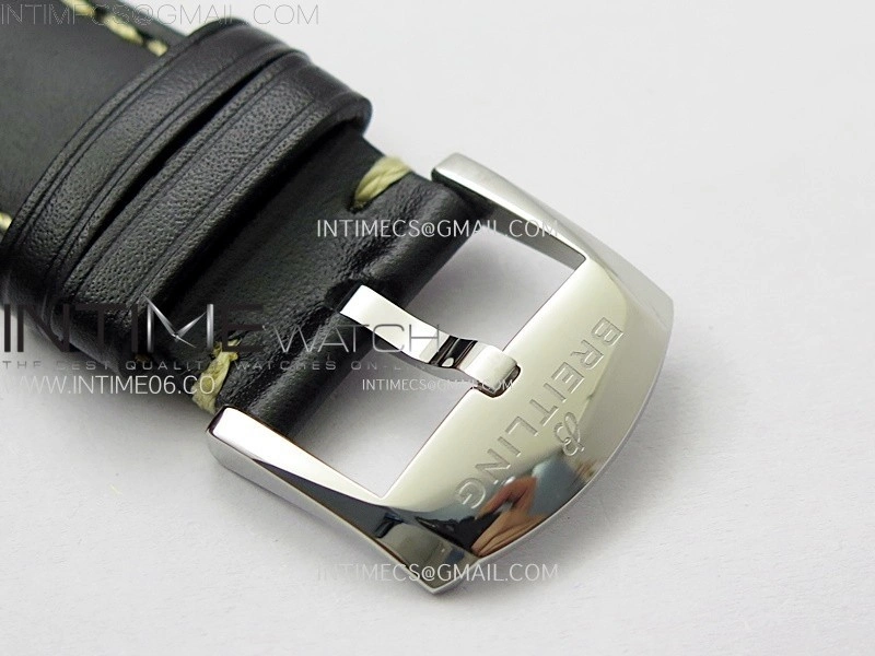 Navitimer8 A17314 SS TF 1:1 Best Edition Black dial On Black Leather Strap A2824