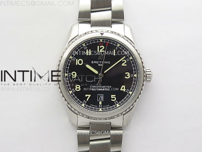 Navitimer8 A17314 SS TF 1:1 Best Edition Black dial On SS Bracelet A2824